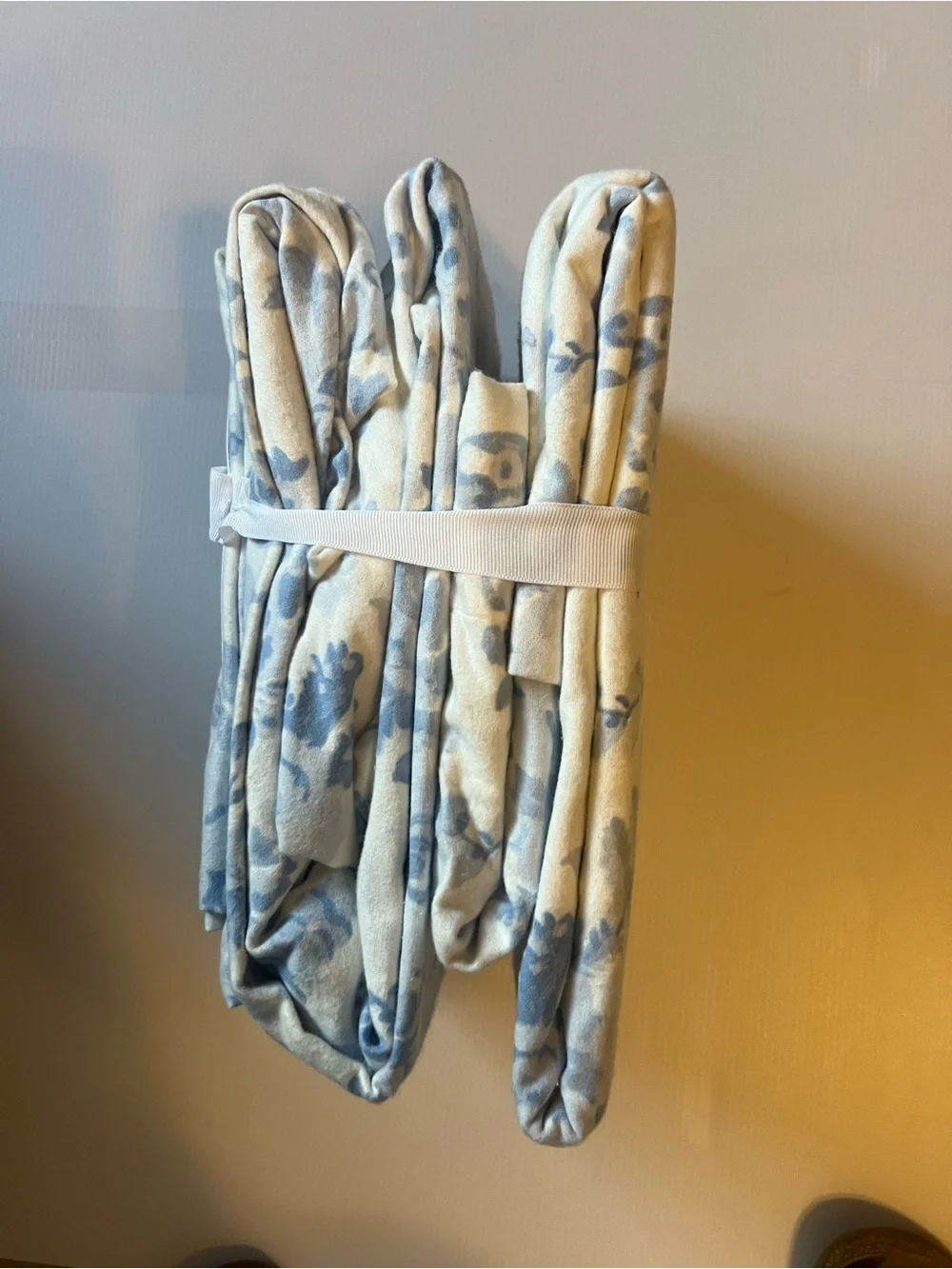NWT Pottery Barn Teen LoveShackFancy Garden Damask Flannel Sheet Set, Blue, Twin